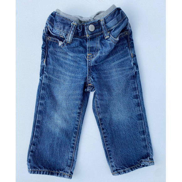 Gap BabyGap Toddler Boys Pull-Up Cotton Straight Leg Jeans (Size 18-24M) - Picture 1 of 5